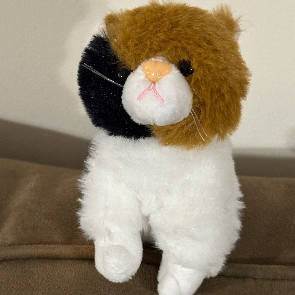 Cat Stuffed Animal Kids Plush Toy Stuffy Lovie Plushie Lovey Black White tortie